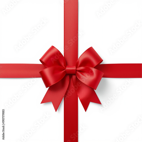 red bow isolated on white