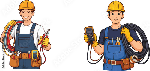 Electrician vector clip art illustration