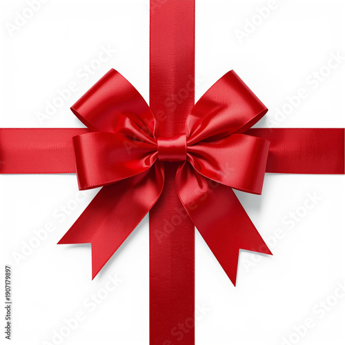 red bow isolated on white