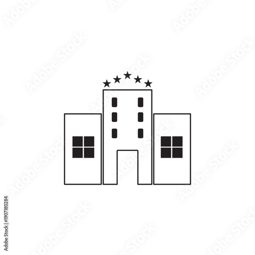 hotel icon symbol, logo illustration. Pixel perfect vector graphics