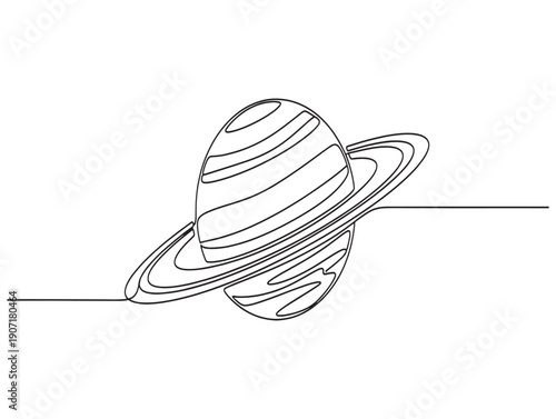 Saturn planet with ring system in space
