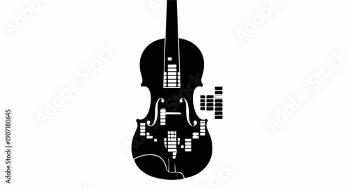 Creative fusion of a violin and a keyboard, symbolizing musical innovation and digital artistry