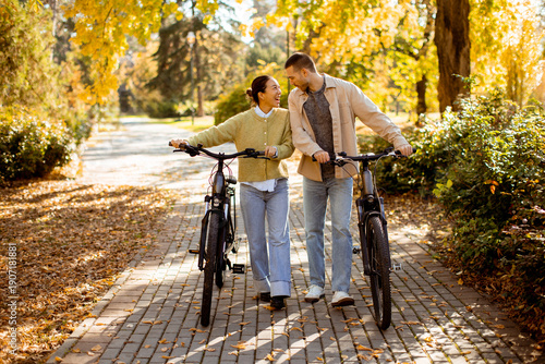 Joyful bike ride through a ...