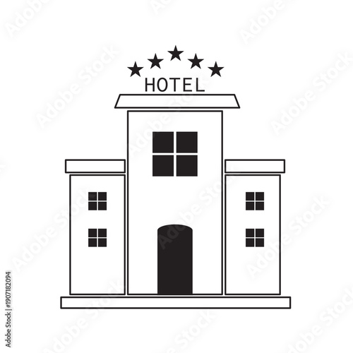hotel icons. Line Illustration Vector Template. Clipart concept illustration