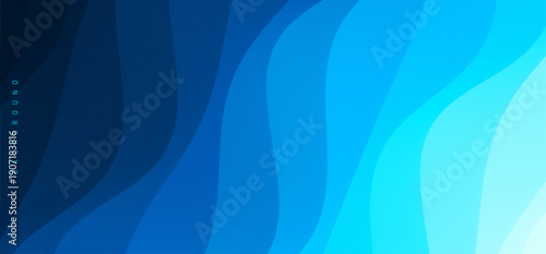 Abstract wavy background. Blue gradient. 3D effect. Vector illustration for brochure, poster, presentation, cover, screen, flyer or banner.