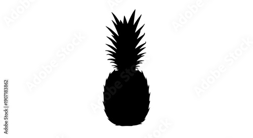 Pineapple silhouette isolated on white background