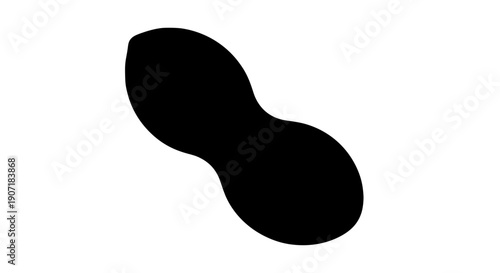 Peanut silhouette isolated on white background