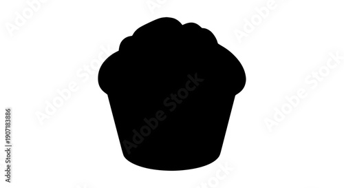 Cupcake silhouette isolated on white background