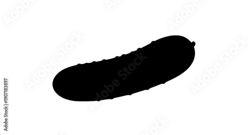 Cucumber silhouette isolated on white background