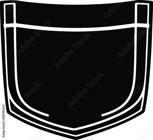 silhouette a simple blank pocket for clothing with white outline vector design