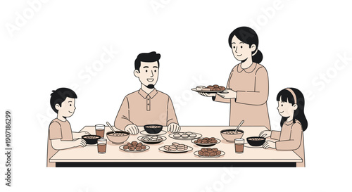 Marhaban Ya Ramadhan Greeting with hand lettering calligraphy and illustration.