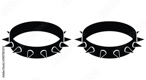 Abstract eye shapes with spiky lashes a striking black silhouette