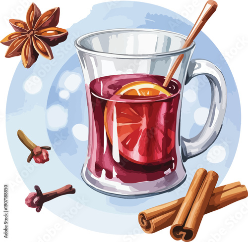 mulled wine with spices