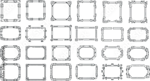 Vector Set of Decorative Frames and Vintage Border Ornaments for Wedding Invitations, Certificates and Classic Branding