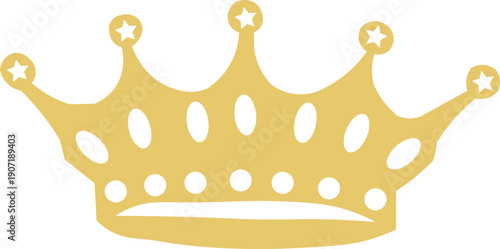 Golden Crown Icon Isolated On Transparent Background