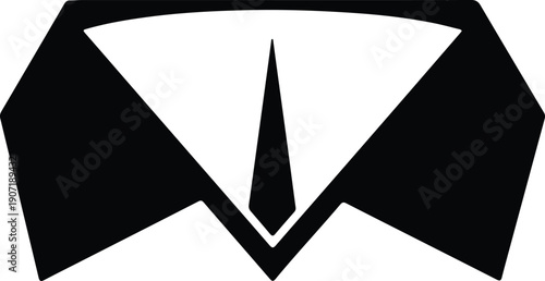silhouette of collar and tie abstract design vector design