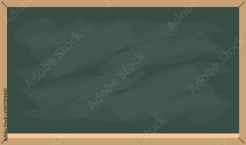 Chalkboard cartoon template. Blank classroom green board