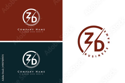 Vector Template for Initial Letter ZD Logo - Elegant Monogram Logo for Alphabet Z and D