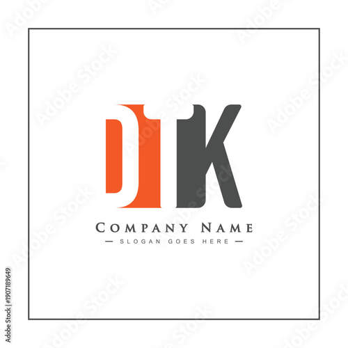 DTK Minimal Vector Logo - Simple Business Logo for Initials D, T and K