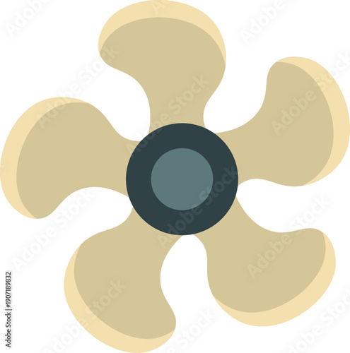 Fan color icon. Plastic blades rotating for air motion
