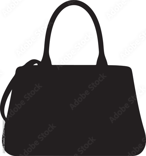 Black handbag isolated on transparent background