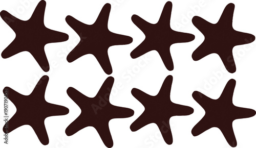 Hand drawn starfish seamless pattern vector illustration featuring textured marine sea life shapes for summer beach themed decorative design