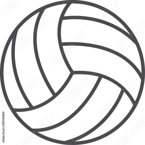 Volleyball ball line icon. Beach sport game