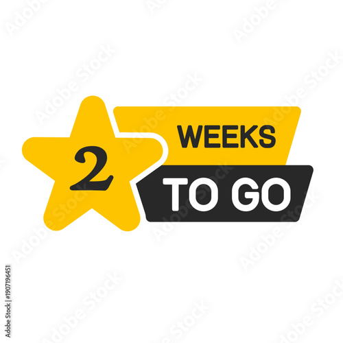 2 weeks to go label banner element