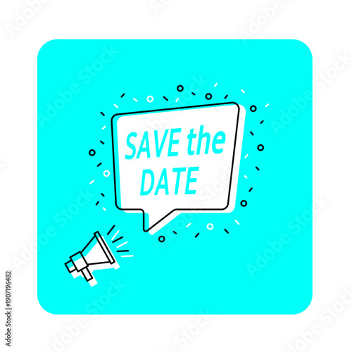 save the date advertisement label banner element