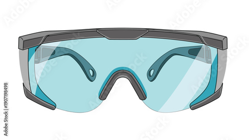 Protective eyewear with blue tinted lens and modern design