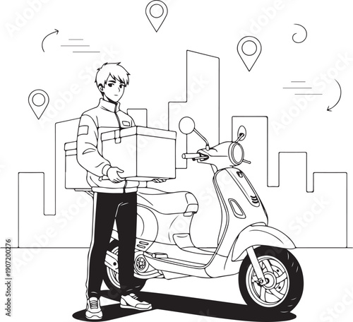 Anime Archer Pulling Longbow Action Pose Art