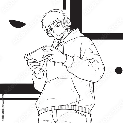 Anime Baseball Player Swinging Bat Action Art