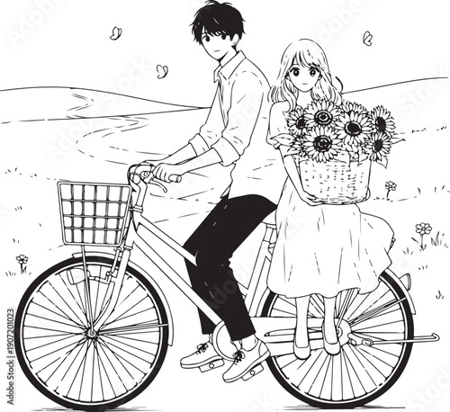 Shy Couple Leaning Foreheads Together Art