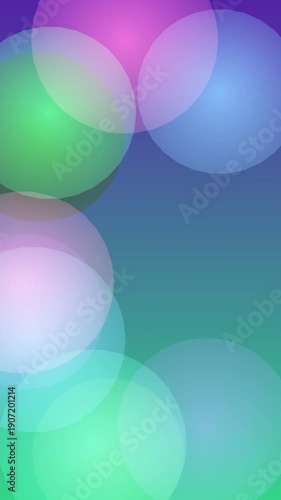 Abstract Bokeh Light Overlay with Vibrant Gradient Colors and Soft Focus Effect.
