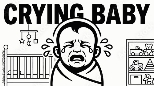 crying baby infant newborn child childhood family adorable cute portrait lifestyle happiness innocence parenting care nursery home love tender emotion expression comfort