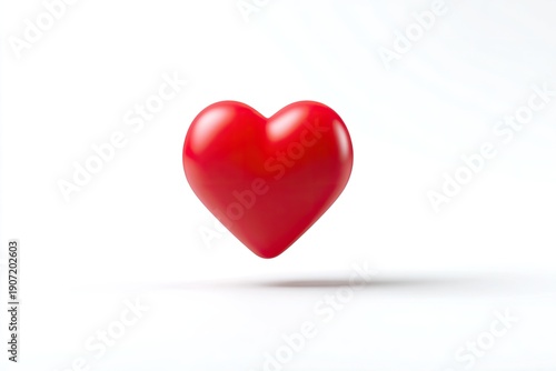 Free Download A vibrant, glossy 3D heart floats against a pristine white background - GFXLoad