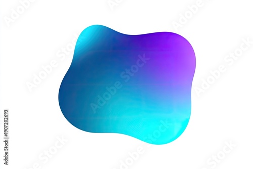 Abstract blob of smoothly blended blue and purple shades, isolated on a white backdrop