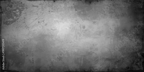A dark and dirty vintage backdrop featuring a rough gray concrete wall merged with an old grunge metal texture for a textured cement surface design