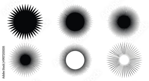 Abstract concentric circles with varying densities and central voids