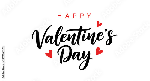 Happy Valentine's Day illustration with hearts and love message