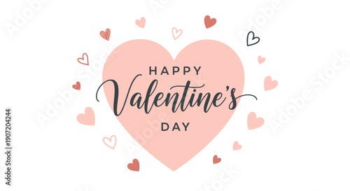 Valentines Day celebration with big heart surrounded by small hearts