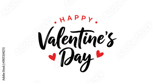 Happy Valentine's Day Greeting with Red Hearts and Text