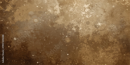 A vintage grunge texture of cold liquid water drops on a brown glass window and old paper wall surface with a dirty paint bubble pattern