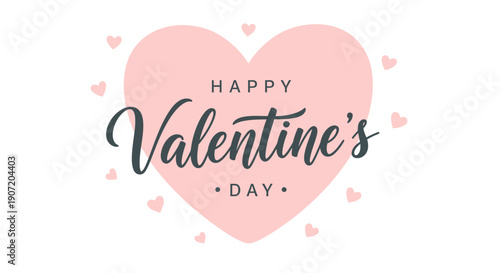 Valentine's Day celebration with heart design on white background illustration