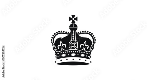 Imperial Crown Silhouette with Cross and Jewels