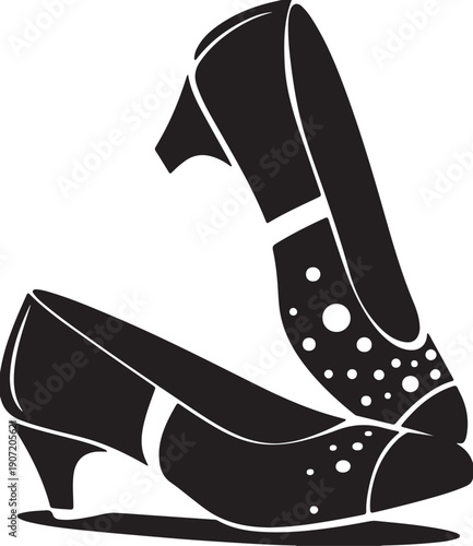 Women high heel silhouette vector illustration.