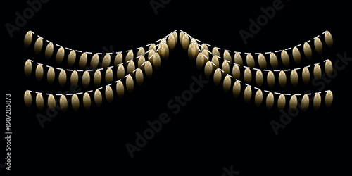 A symmetrical arrangement of coiled telephone cords