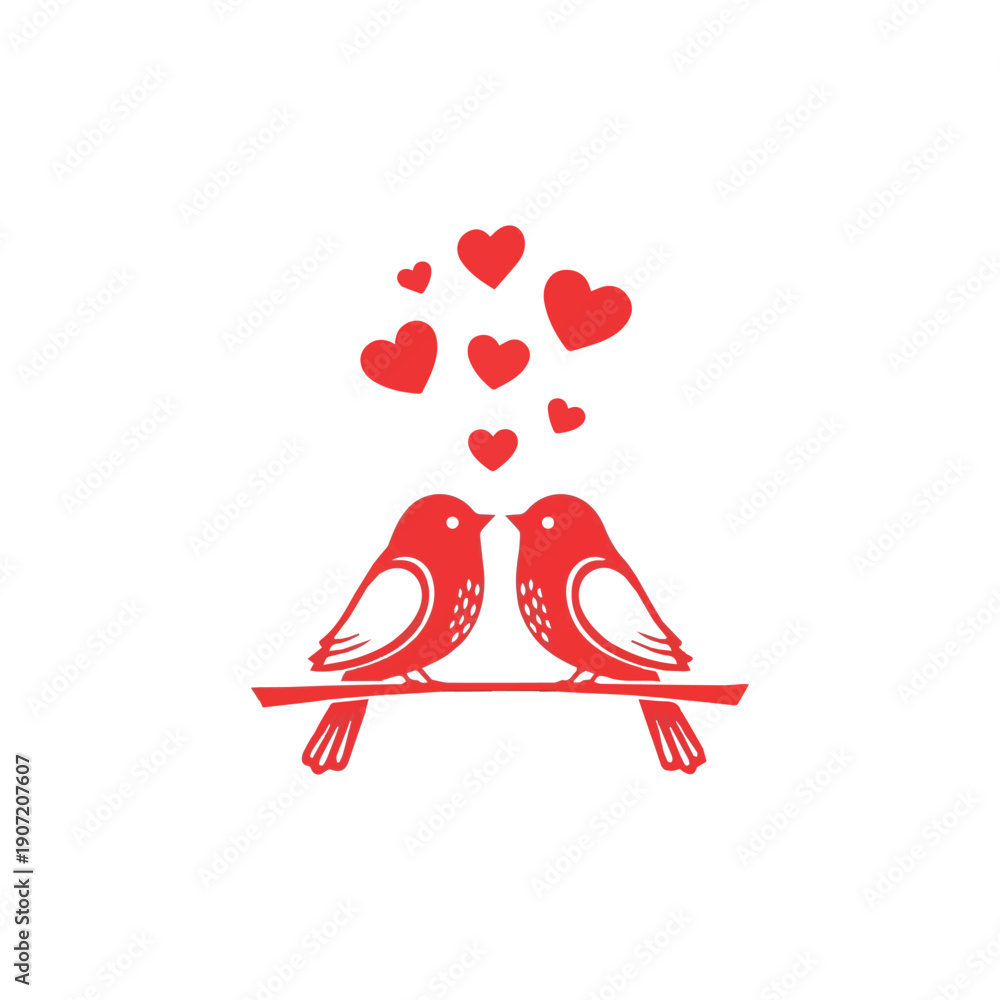 Obraz premium Valentine day Love Birds bundle vector silhouette illustration