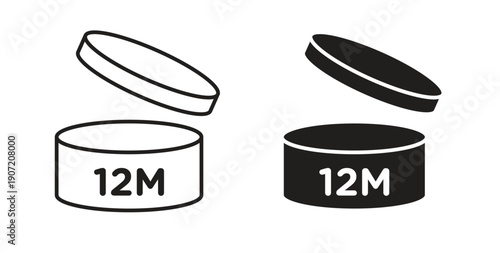 12M icon Thin Collection. Editable Stroke. Suitable for Websites