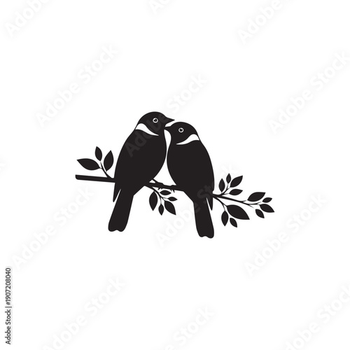Valentine day Love Birds bundle vector silhouette illustration